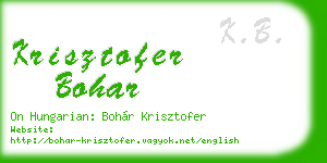 krisztofer bohar business card